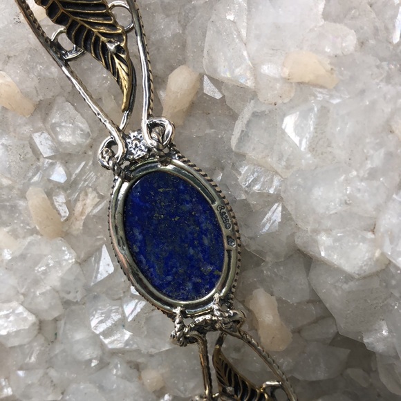 NWOT Carolyn Pollack Sterling Silver Brass Genuine Blue Lapis Gemstone Bracelet - Picture 6 of 9